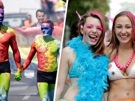 Bei Regenparade und Co. zeigt die Gay Community Wien, wie man richtig feiert Bei Regenparade und Co. zeigt die Gay Community Wien, wie man richtig feiert