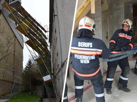 Sturmtief Niklas lässt Baugerüst auf Gegengebäude stürzen