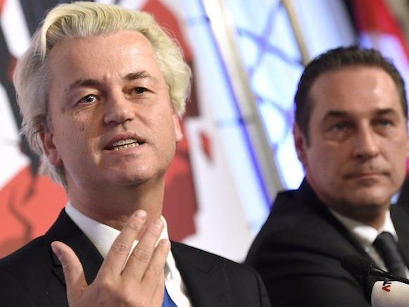 Geert Wilders bei seinem Auftritt in der Wiener Hofburg