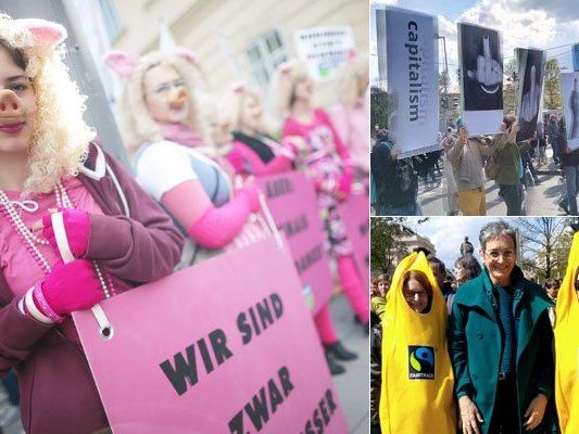 Am 18. April wurde in Wien gegen TTIP demonstriert. Am 18. April wurde in Wien gegen TTIP demonstriert.