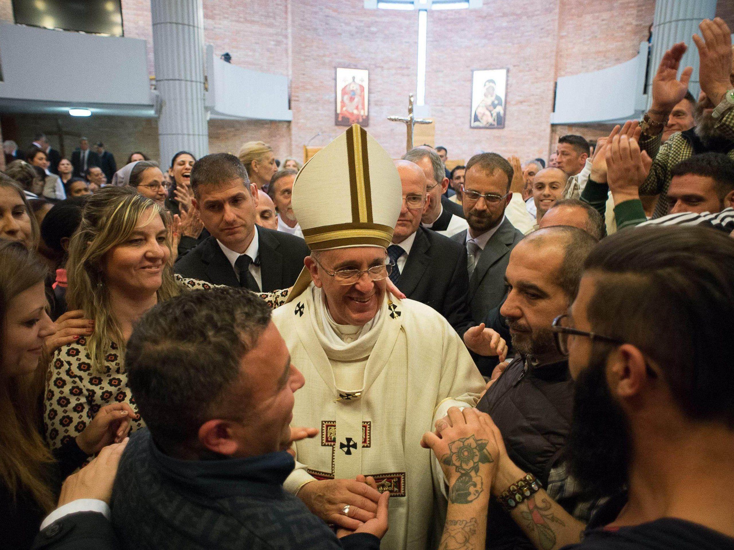 Papst Franziskus war am Gründonnerstag zur Fußwaschung in der Strafanstalt Rebibbia.