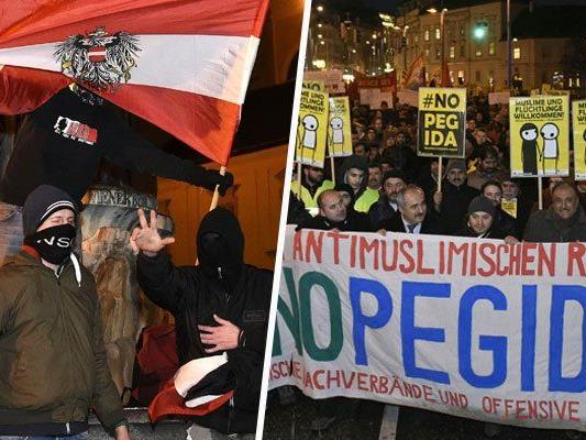 Pegida- und NoPegida demonstriert erneut in Wien