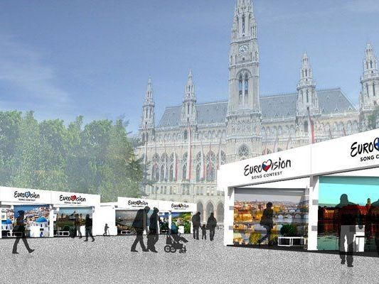 So sollen die Länder-Pavillons vor dem Rathaus aussehen.