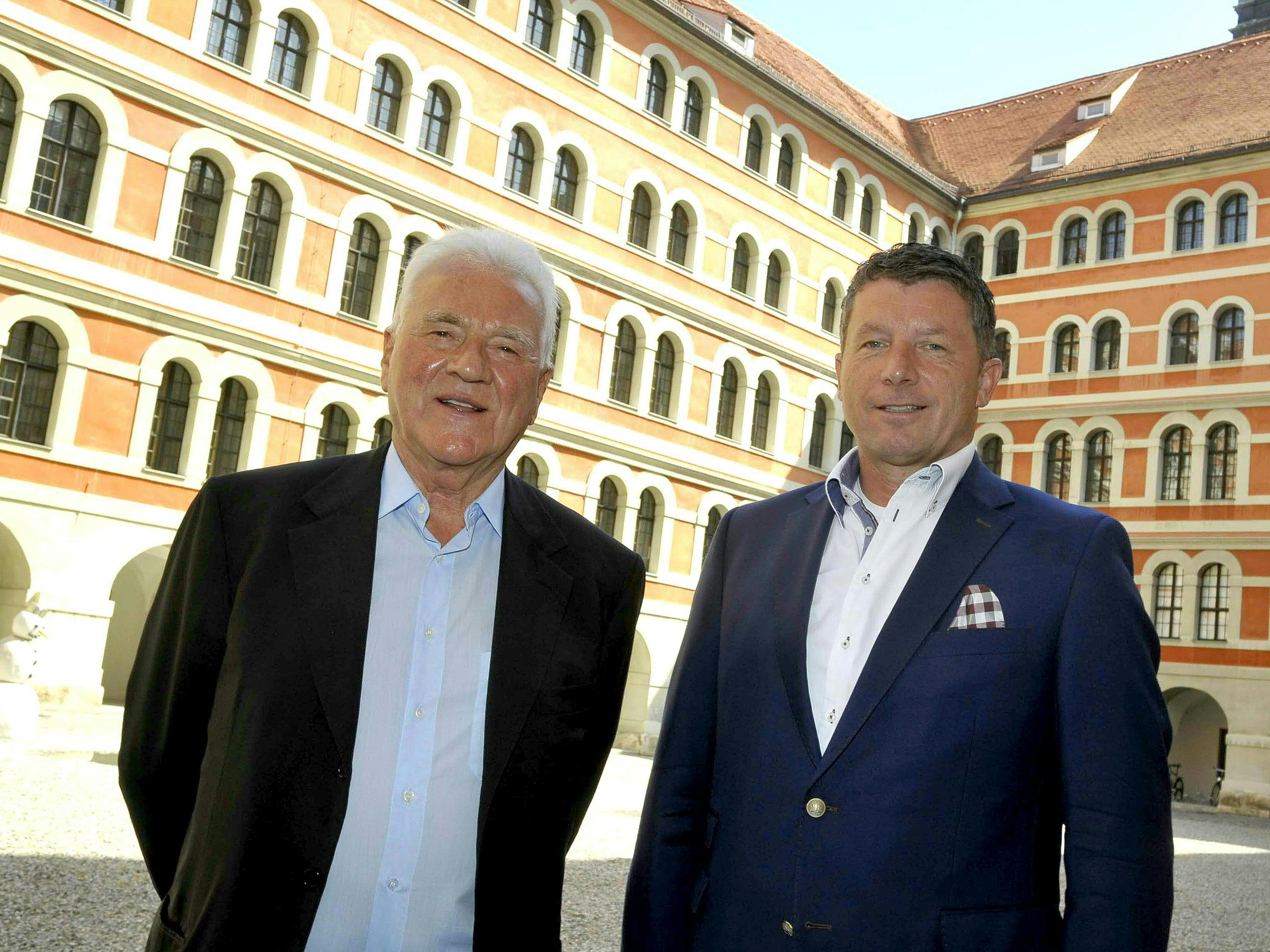 Frank Stronach und Spitzenkandidat Josef Kaltenegger glauben an den Einzug in den steirischen Landtag.