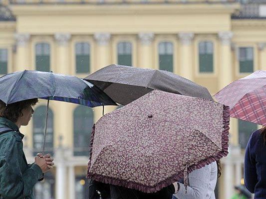 Sehr regnerisch war es am Samstag in Wien - aber auch mangels Zulauf wurde die Kundgebung abgesagt