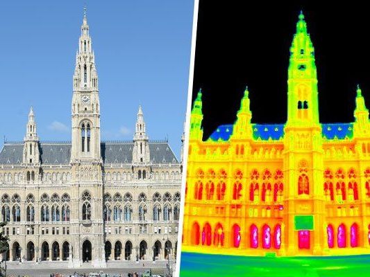 Erst bei näherem Aufnahmeabstand können Temperaturen bei der Thermografie richtig gemessen werden.