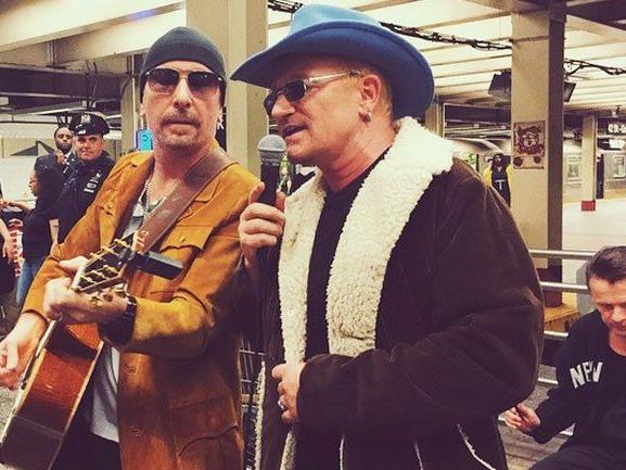 U2-Auftritt mit Jimmy Fallon im Rahmen von Aufnahmen für die "Tonight Show".