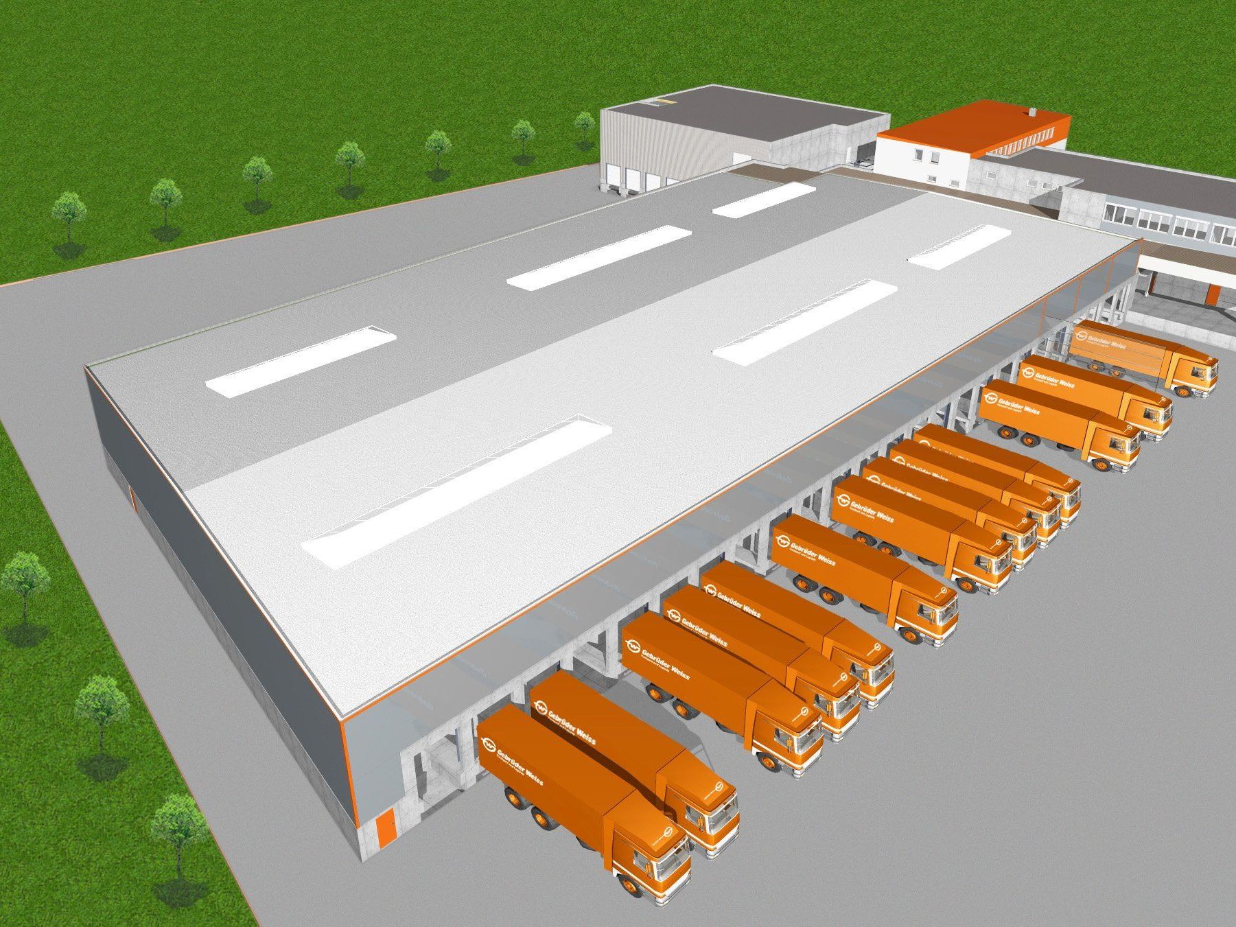 Die geplante Halle am Standort Esslingen. Die geplante Halle am Standort Esslingen.