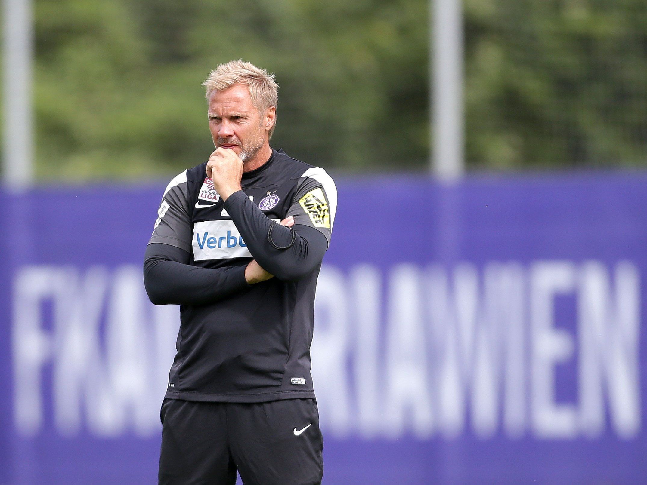 Thorsten Fink schwor seine Austria Wien auf die kommende Saison ein. Thorsten Fink schwor seine Austria Wien auf die kommende Saison ein.