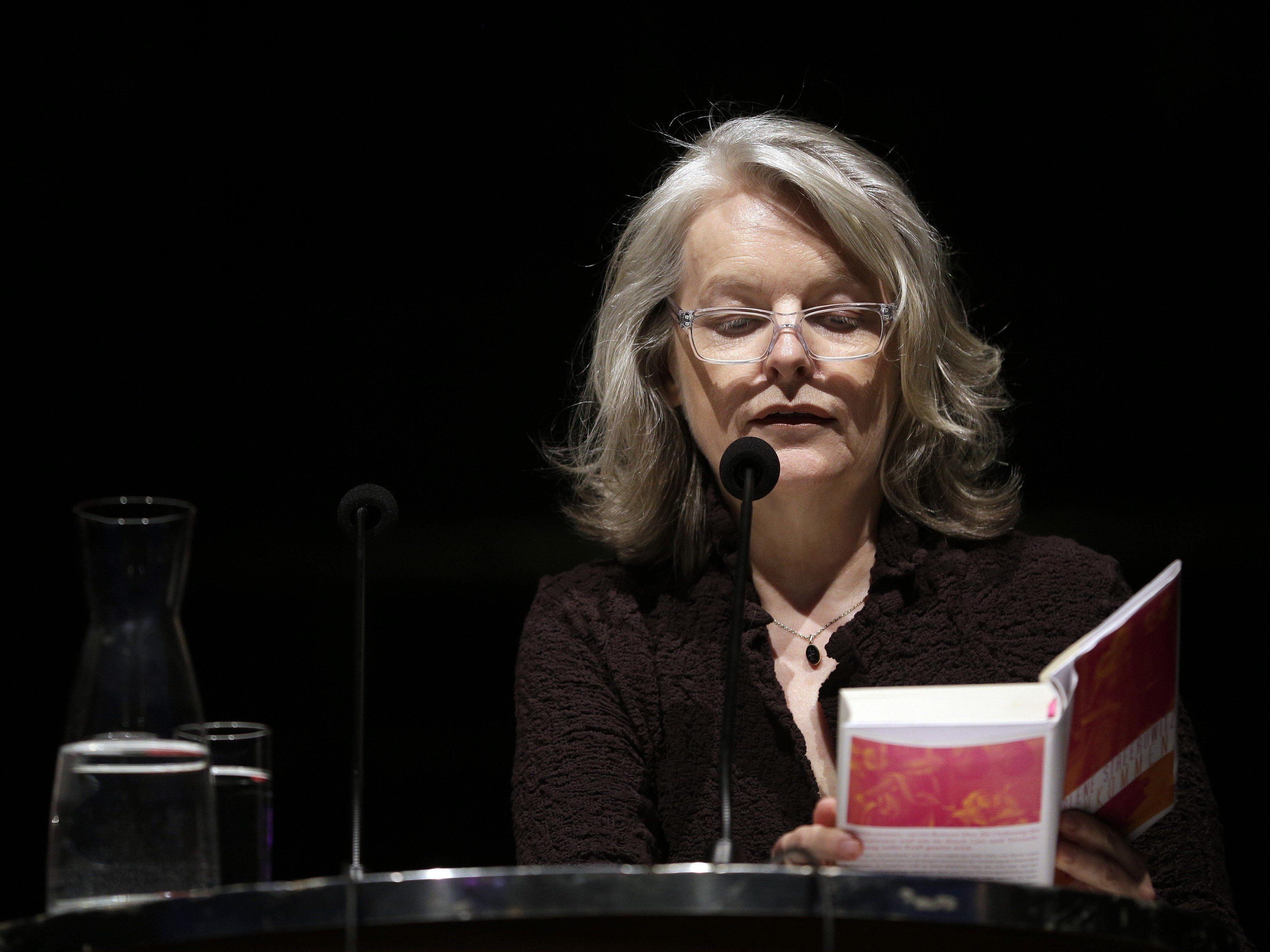 Die Schriftstellerin Marlene Streeruwitz während einer Lesung anl. der Eröffnung des Literaturfestivals "O-Töne" in Wien