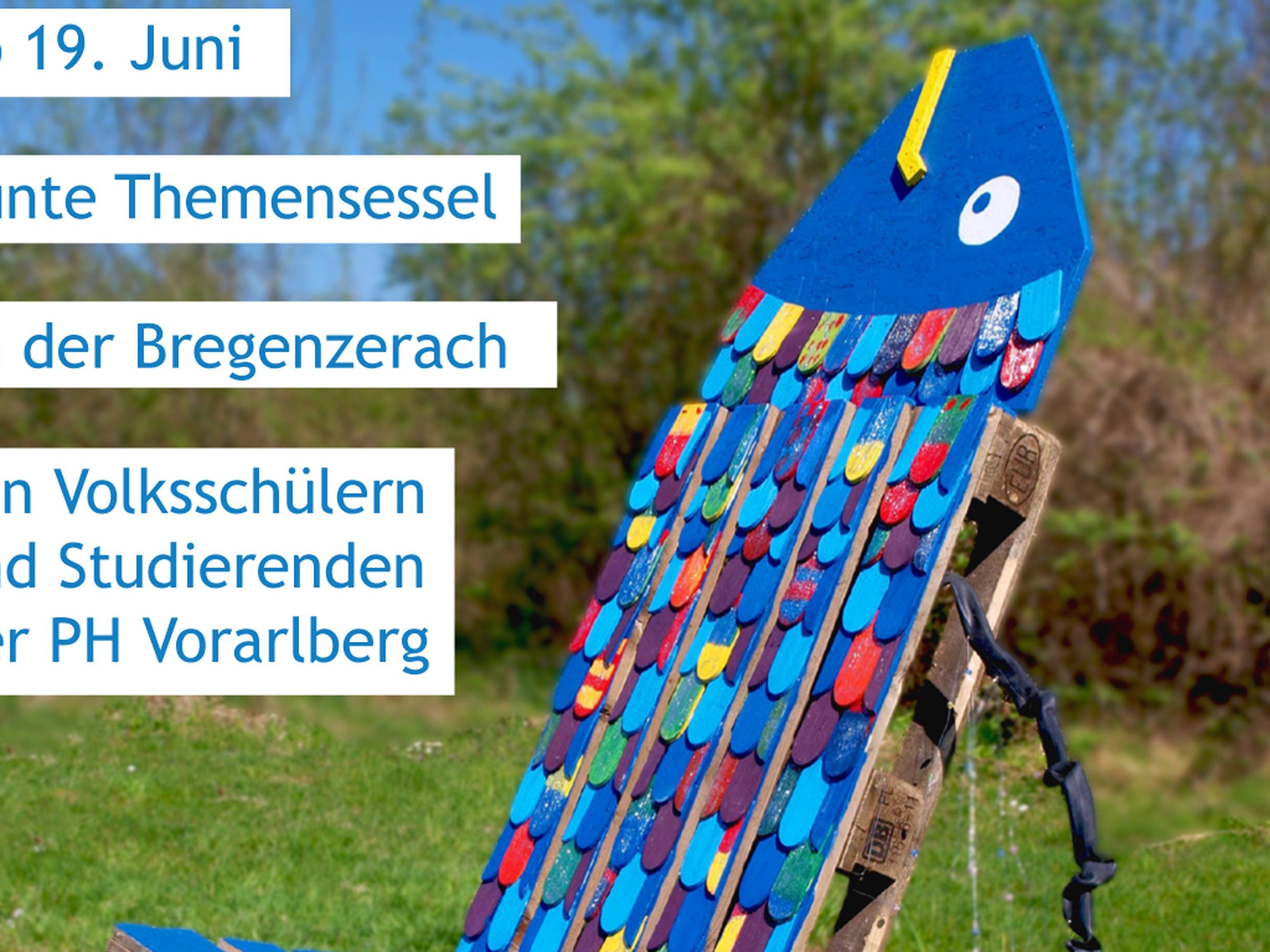 Ab 19. Juni finden sich die Themensessel entlang der Bregenzerach und laden dort zum Verweilen ein. Ab 19. Juni finden sich die Themensessel entlang der Bregenzerach und laden dort zum Verweilen ein.