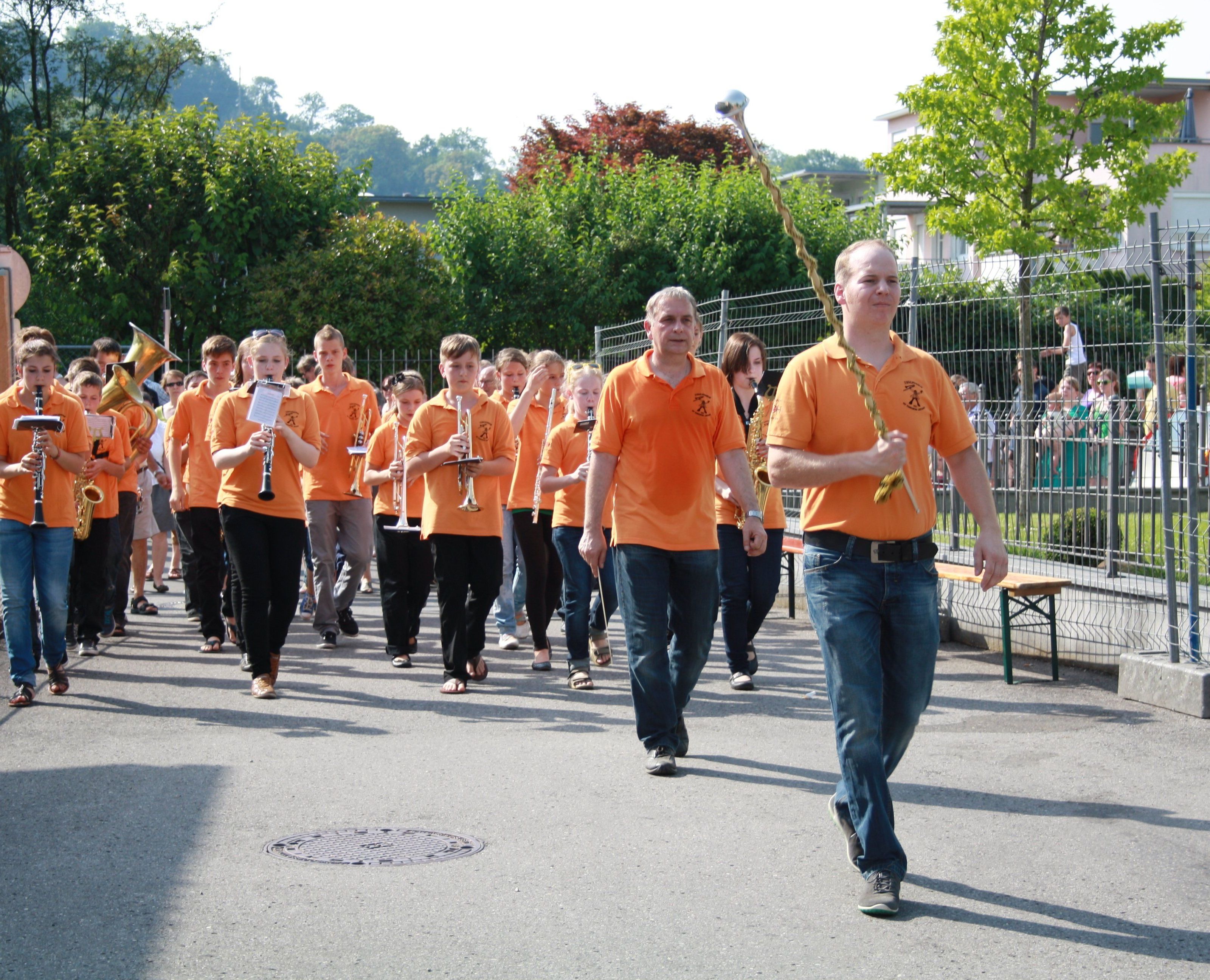 Die Jugendmusik des MV Concordia Lustenau beim Einzug ins Festgelände Die Jugendmusik des MV Concordia Lustenau beim Einzug ins Festgelände