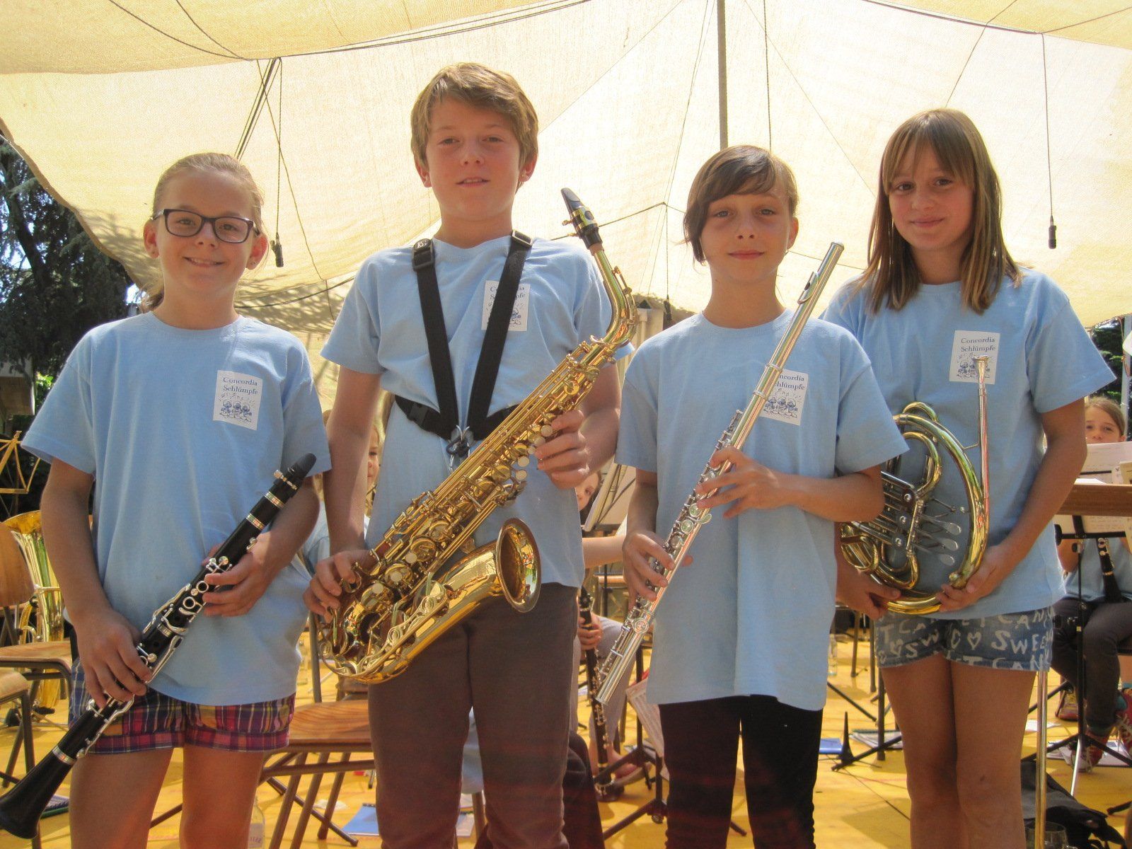 Ida Hagen, Samuel Riedmann, Aimee Müllner-Keck und Michelle Hagen haben das Juniorabzeichen erspielt Ida Hagen, Samuel Riedmann, Aimee Müllner-Keck und Michelle Hagen haben das Juniorabzeichen erspielt