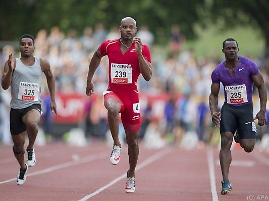 Powell war in der Schweiz der Schnellste über die 100 Meter Powell war in der Schweiz der Schnellste über die 100 Meter