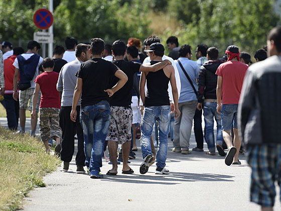 Asylwerber im Erstaufnahmezentrum Traiskirchen