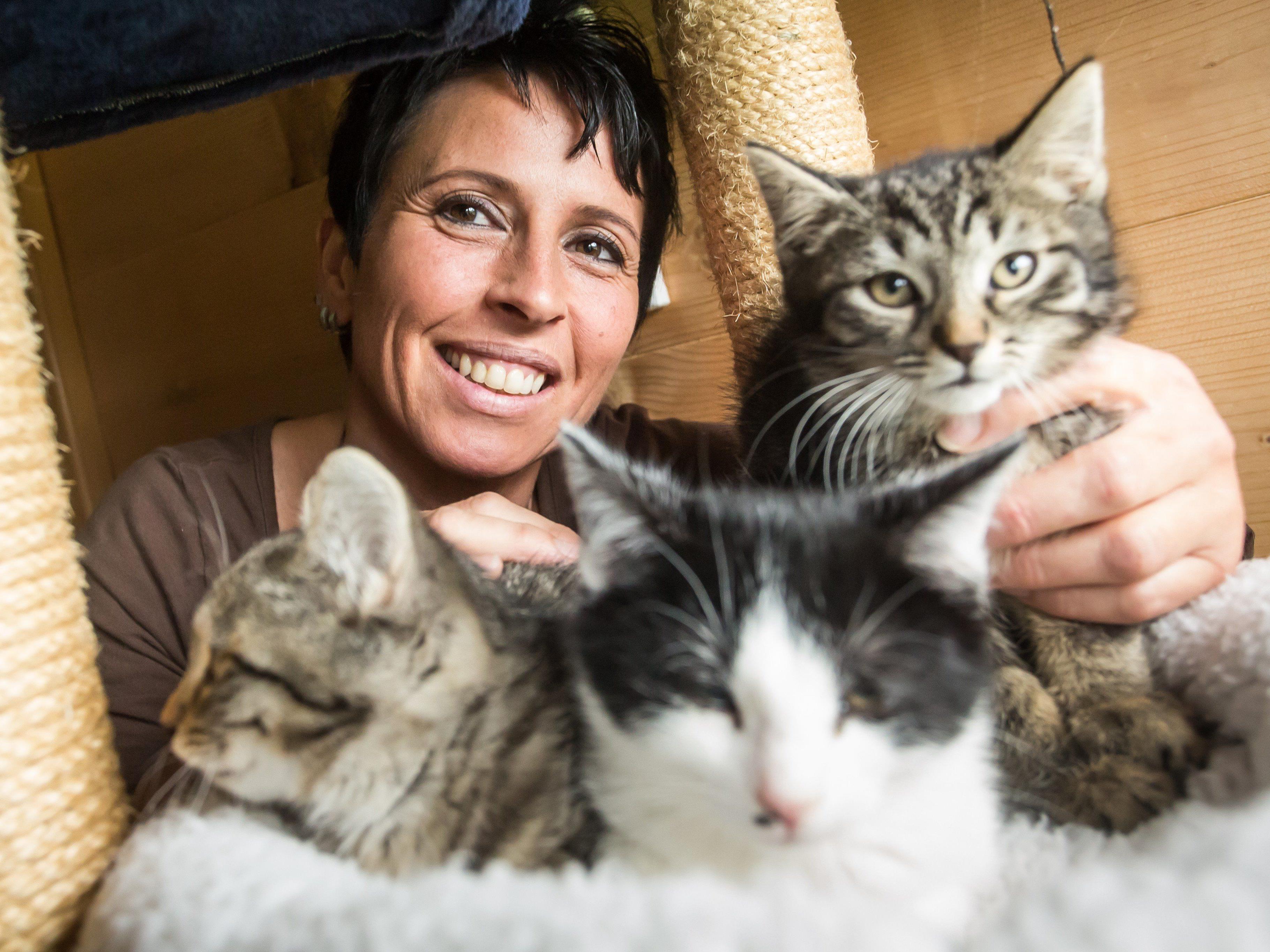 Tierschützerin aus Leidenschaft und Überzeugung: Alexandra von der Katzenpflegestelle Vandans.