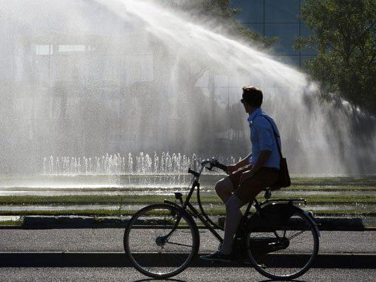 Fahrradfahrer sollten die Gefährlichkeit hoher Temperaturen nicht unterschätzen.