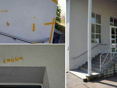 Sachbeschädigung in Schwarzach: Gemeindehaus verunstaltet. Sachbeschädigung in Schwarzach: Gemeindehaus verunstaltet.