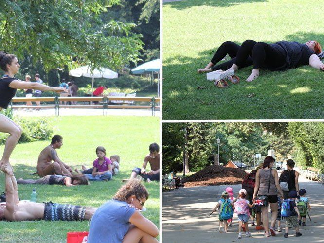 Die Wiener entspannt in den Parks Die Wiener entspannt in den Parks