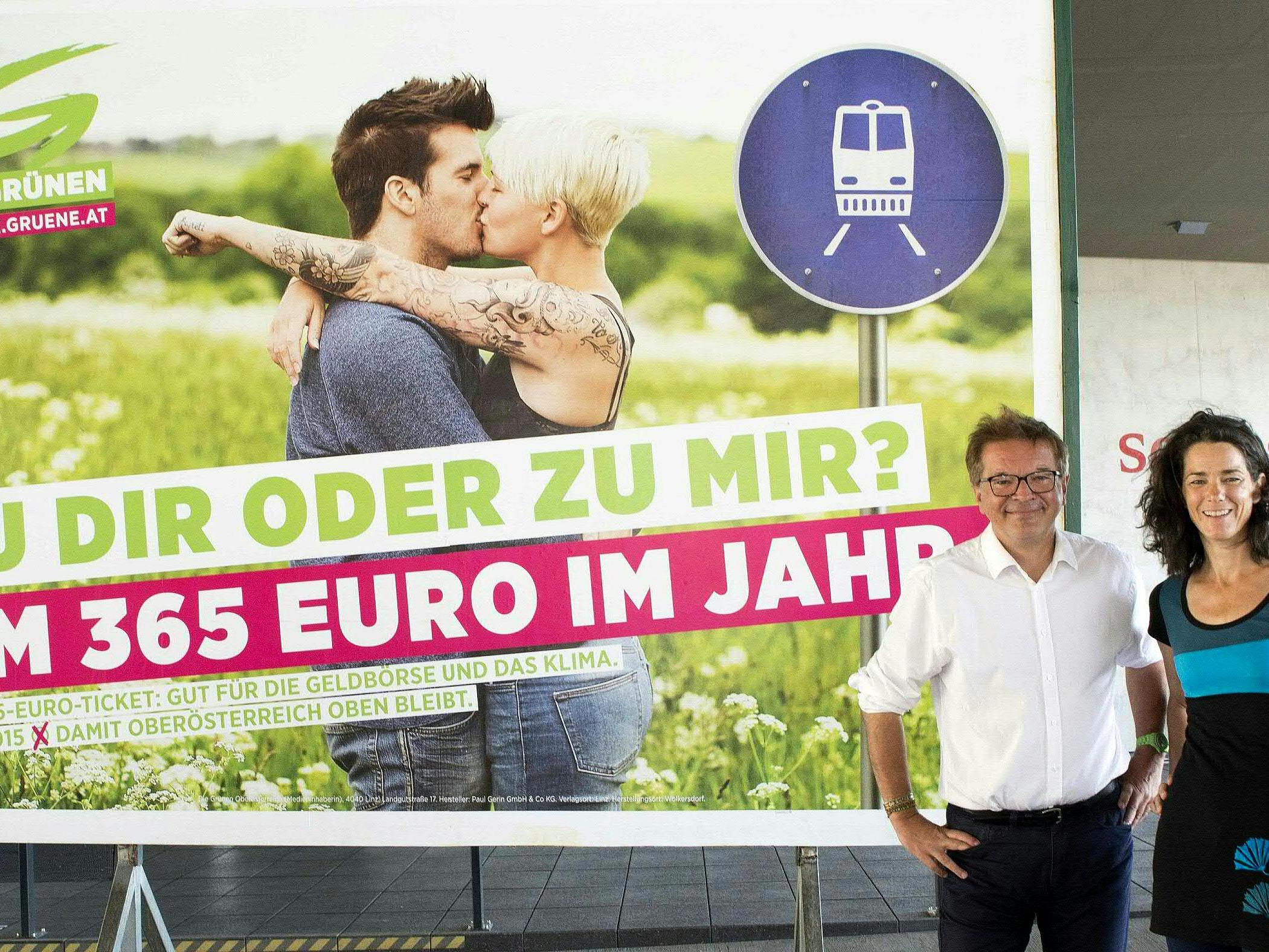 Die neuen Plakate der oberösterreichischen Grünen.