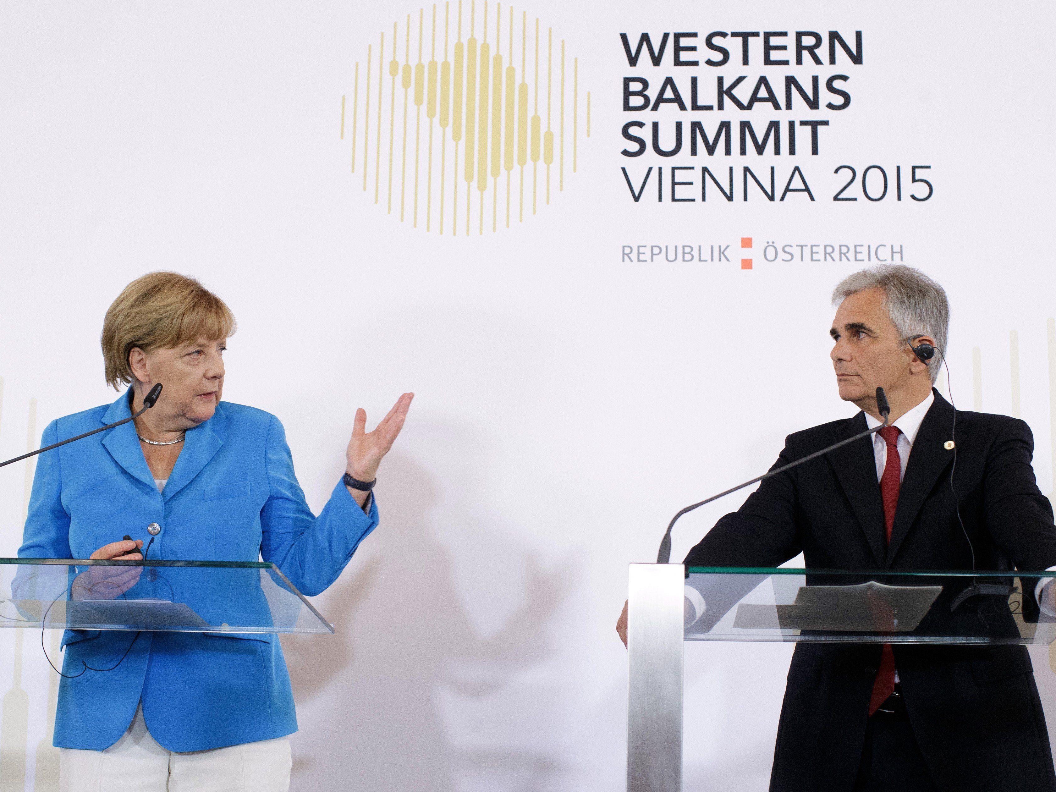 Angela Merkel und Werner Faymann zeigten Einigkeit.