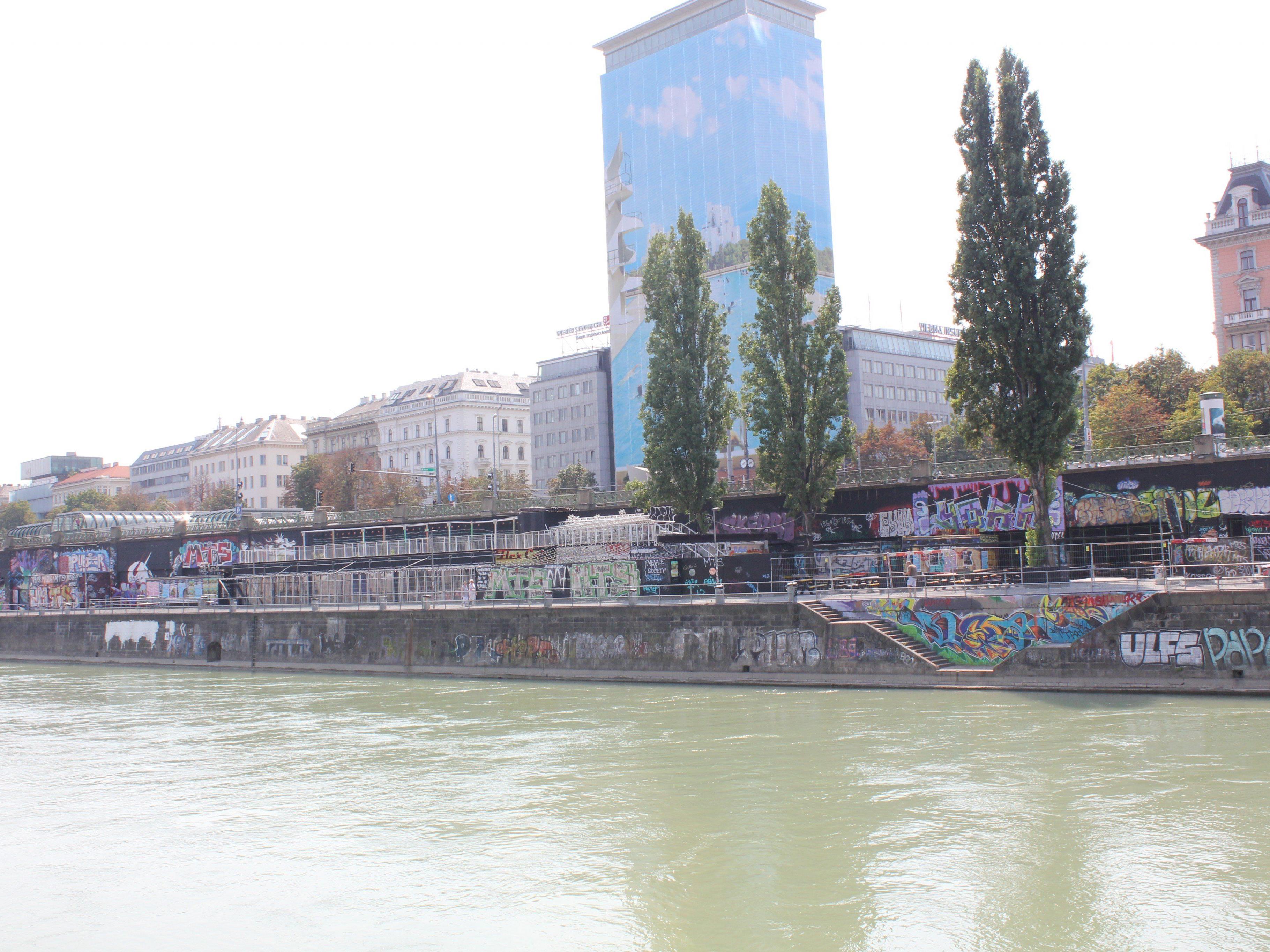 Zwei Polizisten retteten einen Betrunkenen aus dem Wiener Donaukanal.