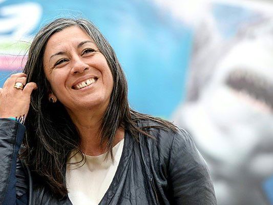 Grüne-Spitzenkandidatin Maria Vassilakou bei der Präsentation der neuen Plakate Grüne-Spitzenkandidatin Maria Vassilakou bei der Präsentation der neuen Plakate