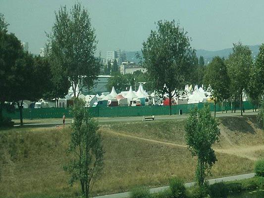 Was Sie hier sehen, ist definitiv kein Flüchtlingscamp auf der Donauinsel