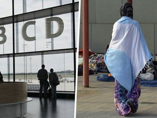 230 Asylwerber kommen in Gerätehalle am Flughafen Wien 230 Asylwerber kommen in Gerätehalle am Flughafen Wien