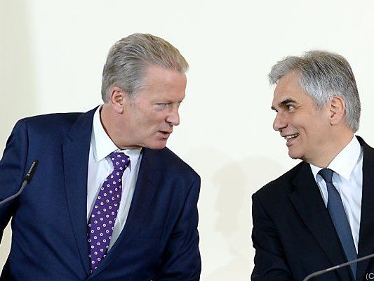 Mitterlehner und Faymann sind sich in der Sache einig Mitterlehner und Faymann sind sich in der Sache einig