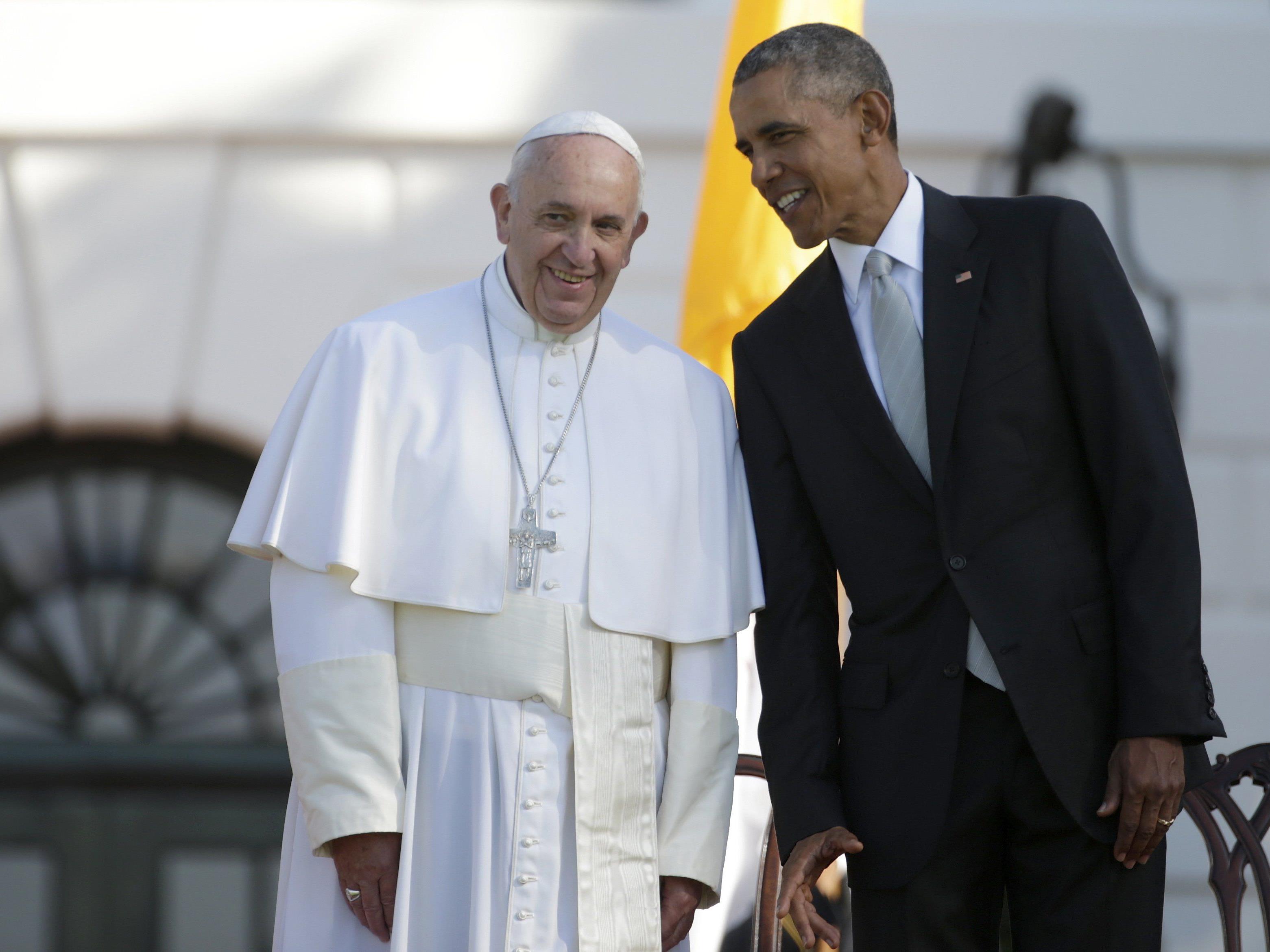 Papst Franziskus wurde am Mitwoch offiziell im weißen Haus empfangen