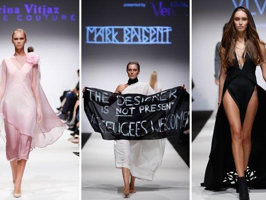 Rosen und Botschaften auf der Fashion Week am Mittwoch.