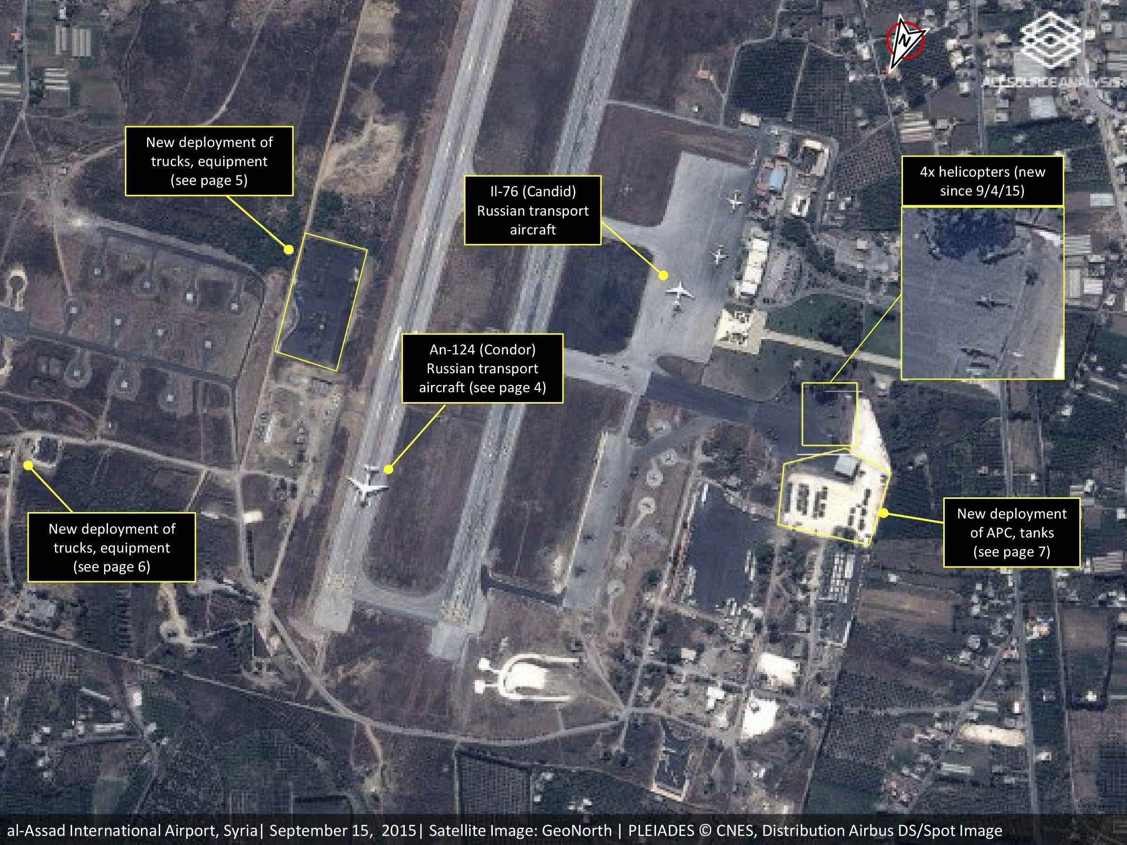 Satellitenbild zeigt russische Streitkräfte in der syrischen Stadt Latakia. Satellitenbild zeigt russische Streitkräfte in der syrischen Stadt Latakia.