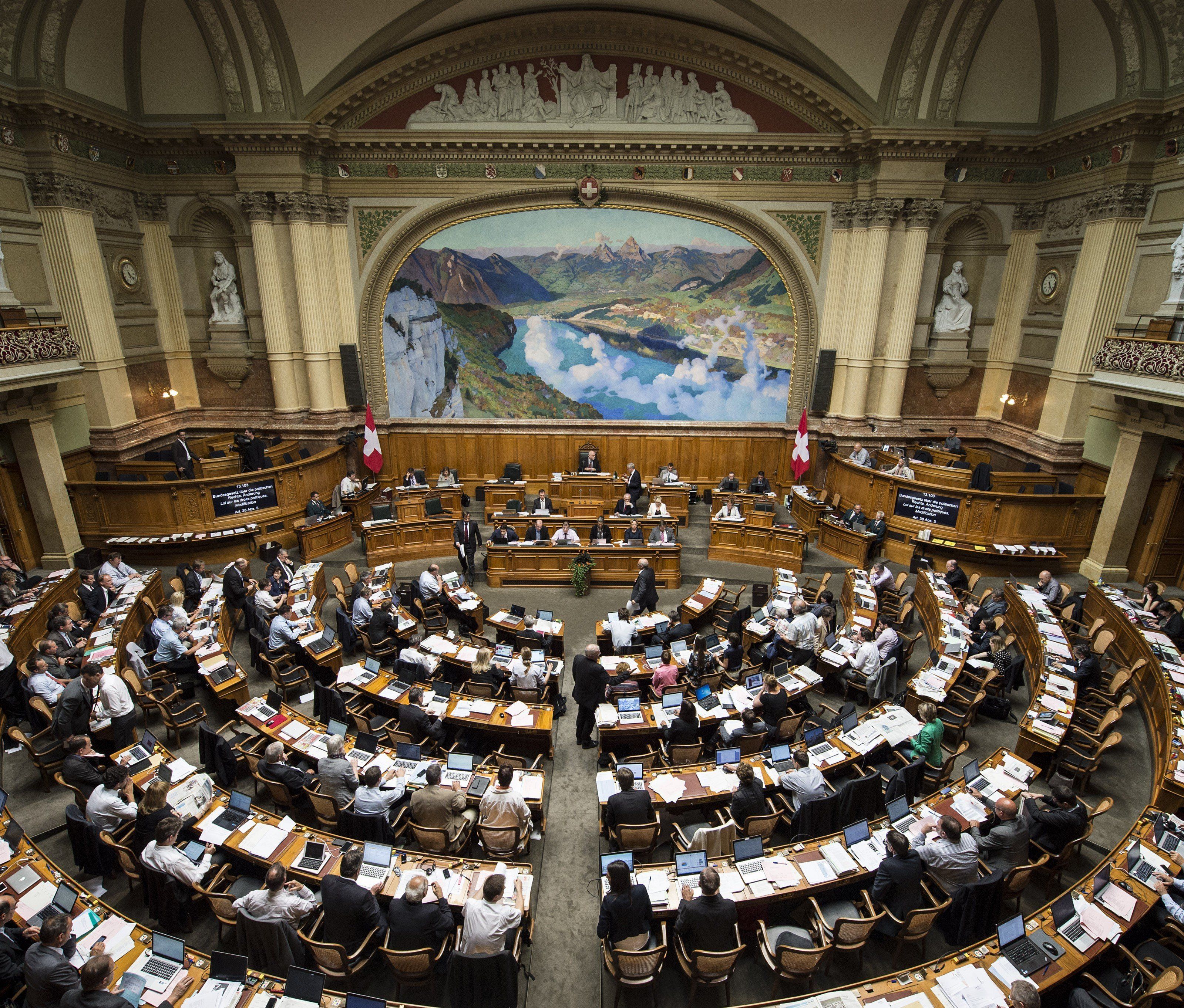 Verschiebungen im Schweizer Parlament von Mitte-Links nach Mitte-Rechts.