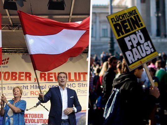 Wir berichten live von der FPÖ Schlusskundgebung und der Gegendemonstration