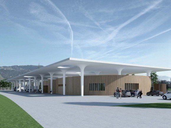 Autobahnraststätte Hörbranz vor Realisierung. Autobahnraststätte Hörbranz vor Realisierung.