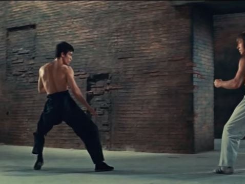 Bruce Lee gegen Chuck Norris in "The Way of the Dragon". Bruce Lee gegen Chuck Norris in "The Way of the Dragon".