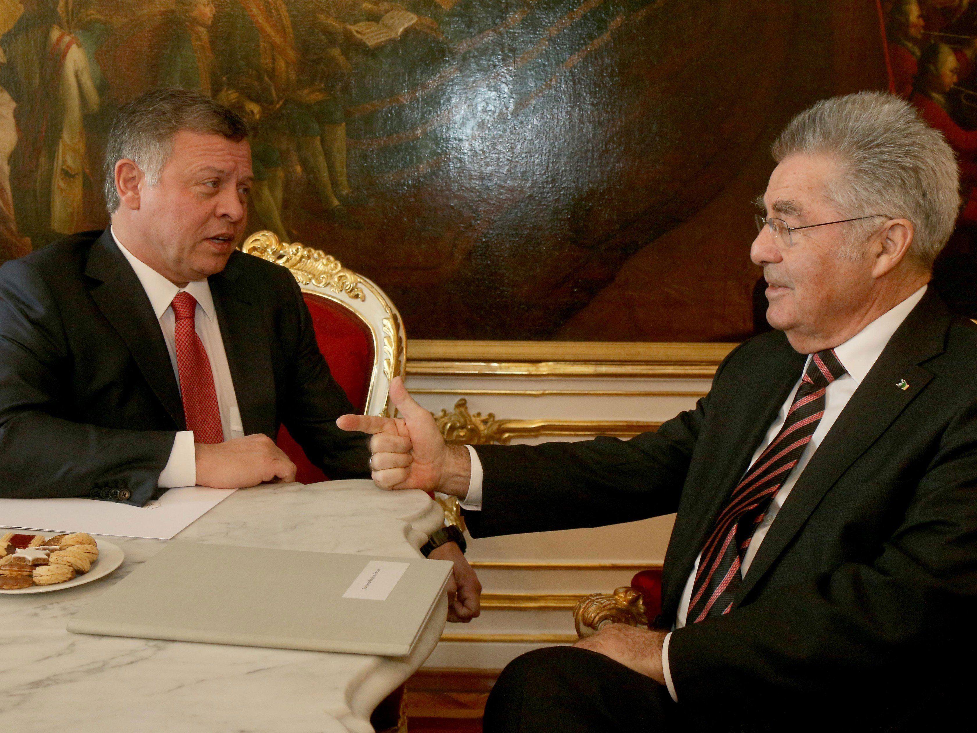 König Abdullah II. mit Bundespräsident Fischer.