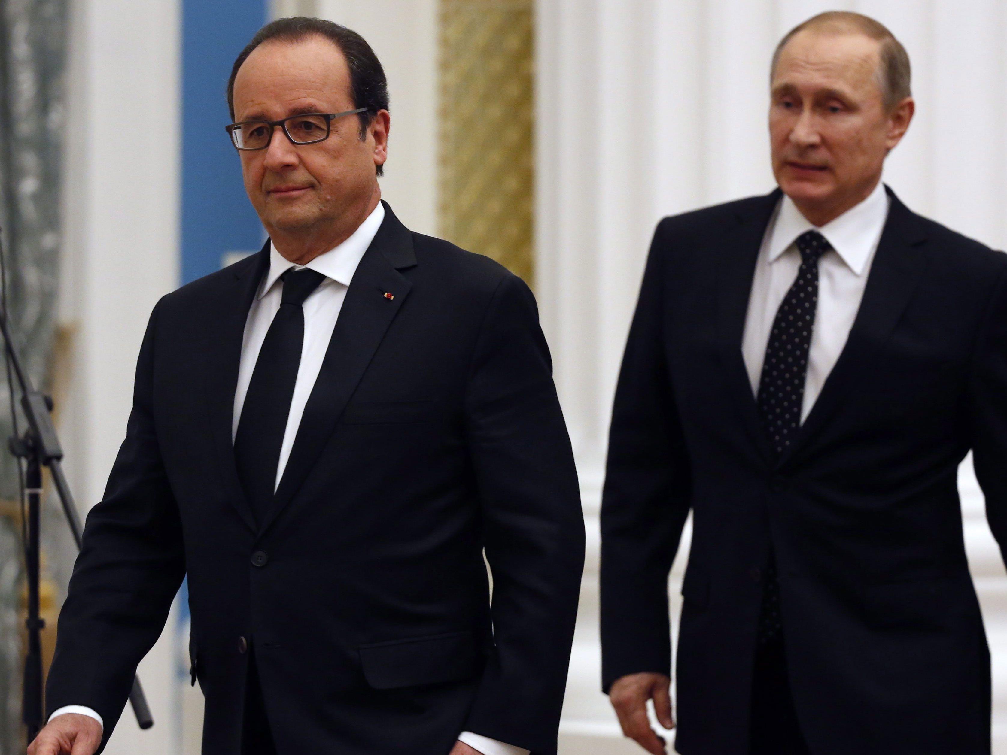 Putin und Hollande beim Treffen in Moskau.