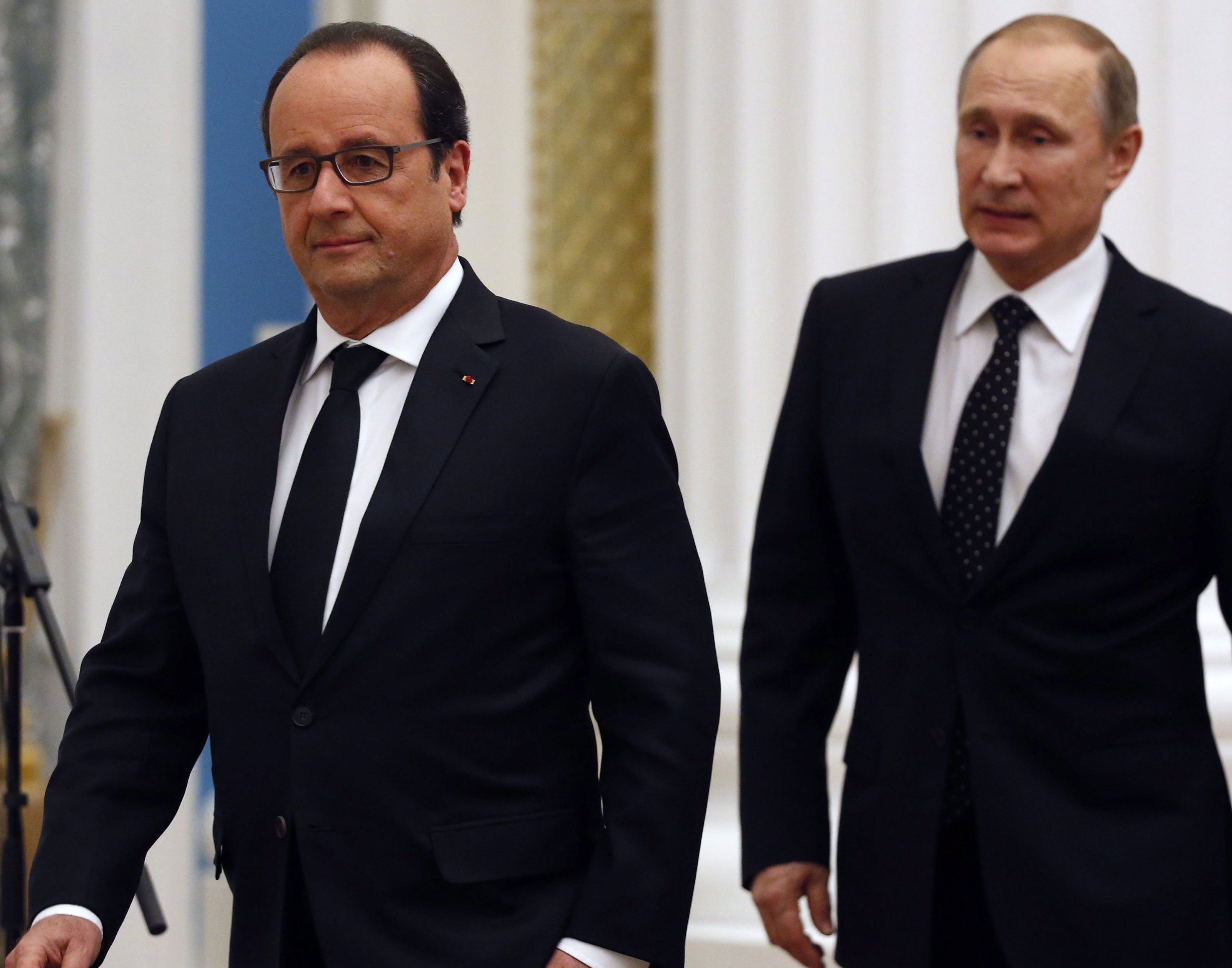 Putin und Hollande beim Treffen in Moskau. Putin und Hollande beim Treffen in Moskau.
