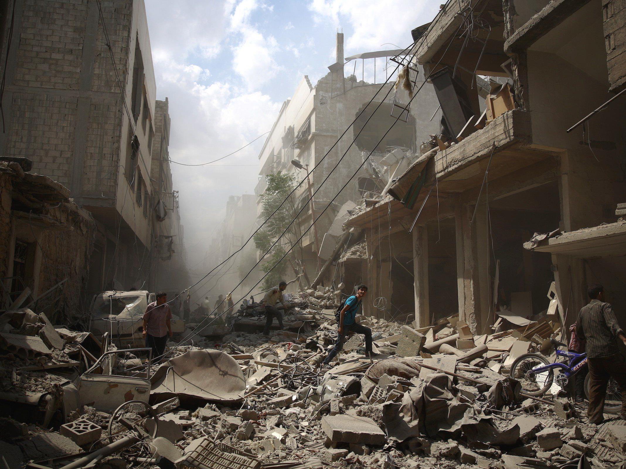 Bild der Zerstörung aus Damaskus