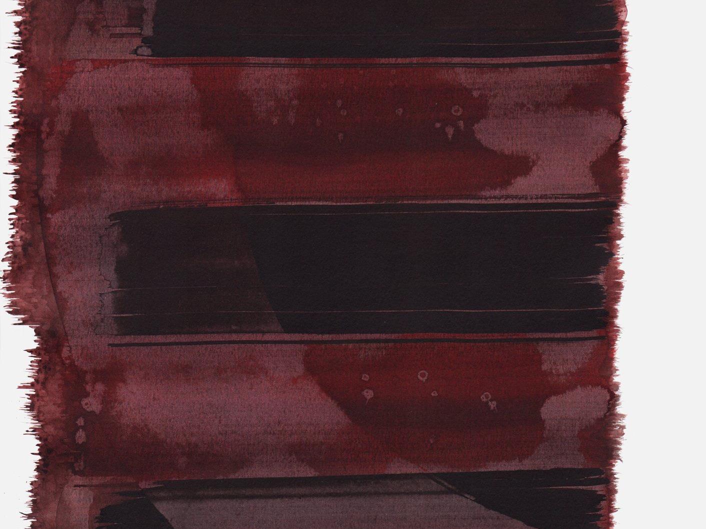 "Schrei 19:39 Uhr", 2015, Tusche auf Papier, 48 x 36cm