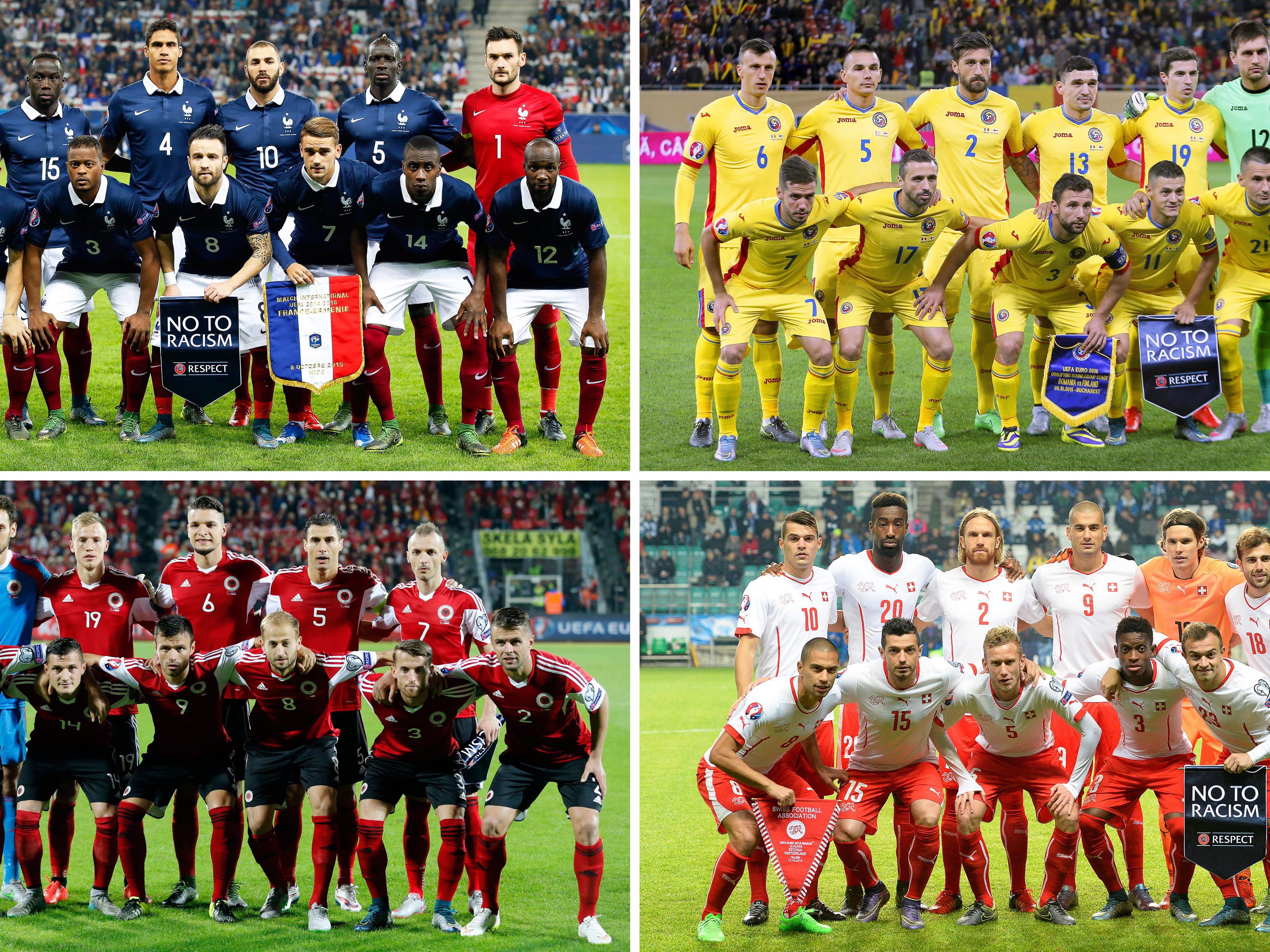Die Gruppe A der Fußball-EM 2016 in Frankreich.