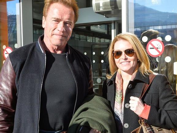 "Terminator" und Freundin Heather Milligan kamen mit Privatjet.