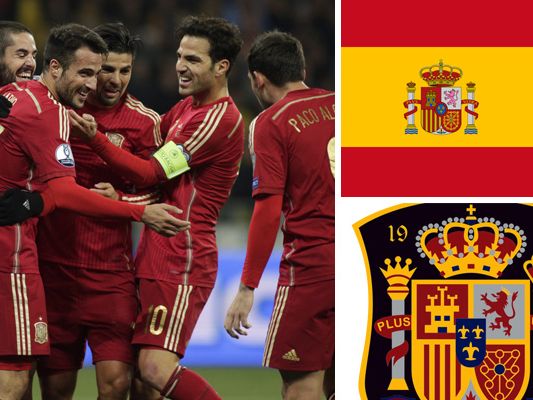 Kder und Teamportrait der spanischen Nationalmannschaft. Kder und Teamportrait der spanischen Nationalmannschaft.