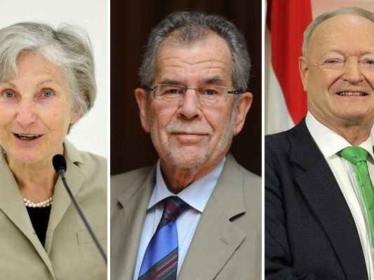 Irmgard Griss, Alexander Van der Bellen und Andreas Khol.