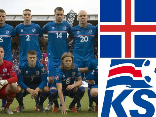 Kader und Teamportrait der isländischen Nationalmannschaft.