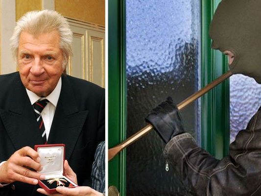 Werner Schneyder mit dem Ehrenkreuz, das ihm bei dem Einbruch gestohlen wurde Werner Schneyder mit dem Ehrenkreuz, das ihm bei dem Einbruch gestohlen wurde