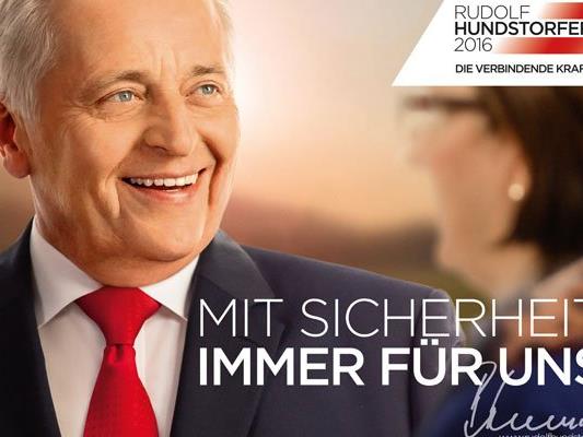Rudolf Hundstorfer präsentierte seine Plakat-Kampagne zur BP-Wahl.