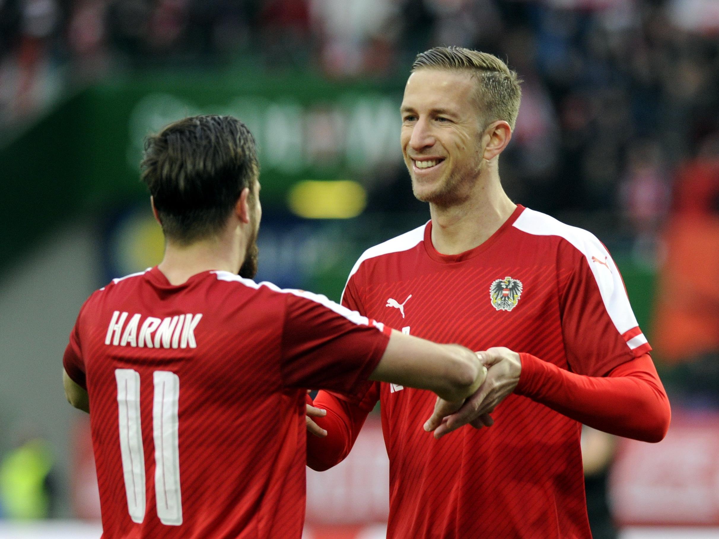 Marc Janko und Martin Harnik erzielen die Tore für Österreich.